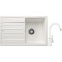 Blanco Legra 45 S zlewozmywak 78x50 cm Silgranit biały z Blanco Mida bateria kuchenna stojąca Silgranit biały/chrom (522203; 519418) zdj.1