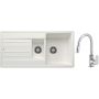 Blanco Legra 6 S zlewozmywak 100x50 cm z Silgranit biały z Oltens Lista bateria kuchenna stojąca z wyciąganą wylewką chrom (522209 ; 35202100) zdj.1