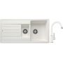 Blanco Legra 6 S zlewozmywak 100x50 cm z Silgranit biały z Blanco Mida bateria kuchenna stojąca Silgranit biały/chrom (522209;519418) zdj.1