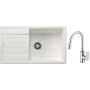 Blanco Legra XL 6 S zlewozmywak 86x50 cm z Silgranit biały z Oltens Lista bateria kuchenna stojąca z wyciąganą wylewką chrom (523328;35202100) zdj.1