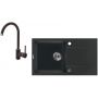 Deante Piva zlewozmywak granitowy 78x44 cm z baterią kuchenną Nemezja grafit ZQIY2113 zdj.1