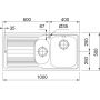 Franke Logica LLX 651-100 zlewozmywak stalowy 100x50 cm stal szczotkowana 101.0085.812 zdj.2