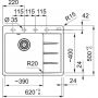 Franke Centro CNG 611-62 TL RHD zlewozmywak granitowy 62x50 cm łupkowy szary 114.0716.331 zdj.2