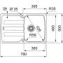 Franke Antea zlewozmywak granitowy 78x50 cm szary 114.0716.311 zdj.2