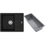 Franke Basis zlewozmywak granitowy z wkładką ociekową 62x50 cm czarny 114.0741.958 zdj.1