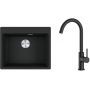 Zestaw Franke Maris MRG 610-54 FTL zlewozmywak 59x50 cm z baterią kuchenną Oltens Skafta czarny mat (1140661794, 35206300) zdj.1