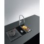 Franke Kanon KNG 110-37 zlewozmywak 37x42 cm z Fragranite czarny mat z baterią kuchenną Lina Pull-Out czarny mat (1250633001, 1150626053) zdj.5