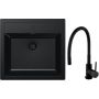 Zestaw Franke Sirius SID 610-49 zlewozmywak Tectonite 56x53 cm z baterią Hagser Emma czarny mat/czarny (1430702425, HGR70000035) zdj.1