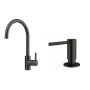 Zestaw Franke Eos bateria kuchenna stojąca z dozownikiem do płynów 350 ml czarna stal szlachetna (1150613590, 1120717102) zdj.1