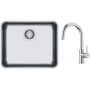 Zestaw Franke Aton ANX 110-48 zlewozmywak stalowy 51x43 cm z baterią Smart Glenda stal (122.0204.649, 115.0747.473) zdj.1