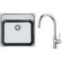 Zestaw Franke Smart SRX zlewozmywak stalowy 53x51 cm z baterią Smart Glenda stal (127.0720.295, 115.0747.473) zdj.1