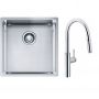 Franke Box BXX 210/110-40 zlewozmywak 45x44 cm stalowy z baterią kuchenną Pescara L Slide-In chrom (1270453654, 1150538940) zdj.1