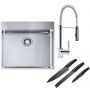 Franke Box BXX 210-54 TL zlewozmywak 57x51 cm stalowy z baterią kuchenną Coxy chrom (1270369295, 1150159732) zdj.1