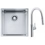 Franke Box BXX 210/110-40 zlewozmywak 45x44 cm stalowy z baterią kuchenną Pescara L Slide-In chrom (1270453654, 1150538940) zdj.1