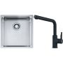 Franke Box BXX 210/110-40 zlewozmywak 45x44 cm stalowy z baterią kuchenną Urban czarny mat (1270453654, 1150627523) zdj.1