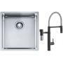 Franke Box BXX 210/110-40 zlewozmywak 45x44 cm stalowy z baterią kuchenną Vital Semi-Pro czarny mat/stal (1270453654, 1200621313) zdj.1