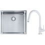 Franke Box BXX 210/110-45 zlewozmywak 49x45 cm stalowy z baterią kuchenną Lina biały polarny (1270453655, 1150626081) zdj.1