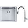 Franke Box BXX 210/110-45 zlewozmywak 49x45 cm stalowy z baterią kuchenną Lina chrom (1270453655, 1150693229) zdj.1