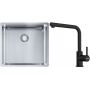 Franke Box BXX 210/110-45 zlewozmywak 49x45 cm stalowy z baterią kuchenną Lina czarny mat (1270453655, 1150712435) zdj.1