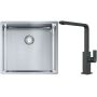 Franke Box BXX 210/110-45 zlewozmywak 49x45 cm stalowy z baterią kuchenną Mythos czarna stal szlachetna (1270453655, 1150550441) zdj.1