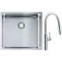 Franke Box BXX 210/110-45 zlewozmywak 49x45 cm stalowy z baterią kuchenną Pescara L Slide-In chrom (1270453655, 1150538940) zdj.1