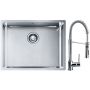 Franke Box BXX 110-54/ BXX 210-54 zlewozmywak 58x45 cm stalowy z baterią kuchenną Coxy chrom (1270453660, 1150159732) zdj.1