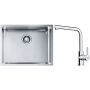 Franke Box BXX 110-54/ BXX 210-54 zlewozmywak 58x45 cm stalowy z baterią kuchenną Lina chrom (1270453660, 1150712420) zdj.1