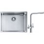 Franke Box BXX 110-54/ BXX 210-54 zlewozmywak 58x45 cm stalowy z baterią kuchenną Neptune Clear Water chrom (1270453660, 1150370689) zdj.1