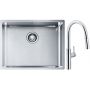 Franke Box BXX 110-54/ BXX 210-54 zlewozmywak 58x45 cm stalowy z baterią kuchenną Pescara L Slide-In chrom (1270453660, 1150538940) zdj.1