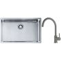 Franke Box BXX 210/110-68 zlewozmywak 72,5x45 cm stalowy z baterią kuchenną Lina kamienny szary (1270453658, 1150626022) zdj.1