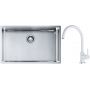 Franke Box BXX 210/110-68 zlewozmywak 72,5x45 cm stalowy z baterią kuchenną Lina biały polarny (1270453658, 1150626024) zdj.1