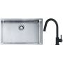 Franke Box BXX 210/110-68 zlewozmywak 72,5x45 cm stalowy z baterią kuchenną Lina czarny mat (1270453658, 1150626053) zdj.1