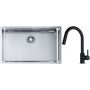 Franke Box BXX 210/110-68 zlewozmywak 72,5x45 cm stalowy z baterią kuchenną Lina onyx (1270453658, 1150626055) zdj.1