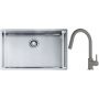 Franke Box BXX 210/110-68 zlewozmywak 72,5x45 cm stalowy z baterią kuchenną Lina kamienny szary (1270453658, 1150626057) zdj.1