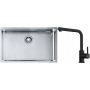Franke Box BXX 210/110-68 zlewozmywak 72,5x45 cm stalowy z baterią kuchenną Lina czarny mat (1270453658, 1150712435) zdj.1