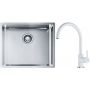 Franke Box BXX 110-50/BXX 210-50 zlewozmywak 54x45 cm stalowy z baterią kuchenną Lina biały polarny (1270453656, 1150626024) zdj.1