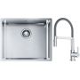 Franke Box BXX 110-50/BXX 210-50 zlewozmywak 54x45 cm stalowy z baterią kuchenną Lina chrom/szary (1270453656, 1150626087) zdj.1