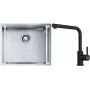 Franke Box BXX 110-50/BXX 210-50 zlewozmywak 54x45 cm stalowy z baterią kuchenną Lina czarny mat (1270453656, 1150712435) zdj.1