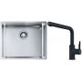 Franke Box BXX 110-50/BXX 210-50 zlewozmywak 54x45 cm stalowy z baterią kuchenną Urban czarny mat (1270453656, 1150627523) zdj.1