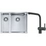 Franke Box BXX 260/160-34-16 zlewozmywak 56x45 cm stalowy z baterią kuchenną Atlas czarna stal szlachetna (1270369916, 1150550427) zdj.1