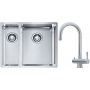 Franke Box BXX 260/160-34-16 zlewozmywak 56x45 cm stalowy z baterią kuchenną Eos stal szlachetna (1270369916, 1200179979) zdj.1