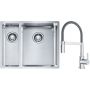 Franke Box BXX 260/160-34-16 zlewozmywak 56x45 cm stalowy z baterią kuchenną Lina chrom/szary (1270369916, 1150626087) zdj.1