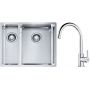 Franke Box BXX 260/160-34-16 zlewozmywak 56x45 cm stalowy z baterią kuchenną Lina chrom (1270369916, 1150693228) zdj.1