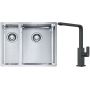 Franke Box BXX 260/160-34-16 zlewozmywak 56x45 cm stalowy z baterią kuchenną Mythos czarna stal szlachetna (1270369916, 1150550441) zdj.1