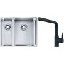 Franke Box BXX 260/160-34-16 zlewozmywak 56x45 cm stalowy z baterią kuchenną Urban czarny mat (1270369916, 1150627523) zdj.1