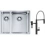 Franke Box BXX 260/160-34-16 zlewozmywak 56x45 cm stalowy z baterią kuchenną Vital Semi-Pro czarny mat/stal (1270369916, 1200621313) zdj.1