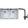 Franke Box BXX 220/120 34-34 zlewozmywak 74x45 cm stalowy z baterią kuchenną Atlas czarna stal szlachetna (1270370188, 1150550427) zdj.1
