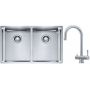 Franke Box BXX 220/120 34-34 zlewozmywak 74x45 cm stalowy z baterią kuchenną Eos stal szlachetna (1270370188, 1200179979) zdj.1