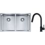 Franke Box BXX 220/120 34-34 zlewozmywak 74x45 cm stalowy z baterią kuchenną Lina kamienny szary (1270370188, 1150626057) zdj.1