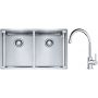 Franke Box BXX 220/120 34-34 zlewozmywak 74x45 cm stalowy z baterią kuchenną Lina chrom (1270370188, 1150693228) zdj.1